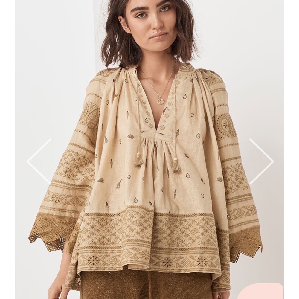 •SPELL• MUWALA Embroidered Blouse {almond}